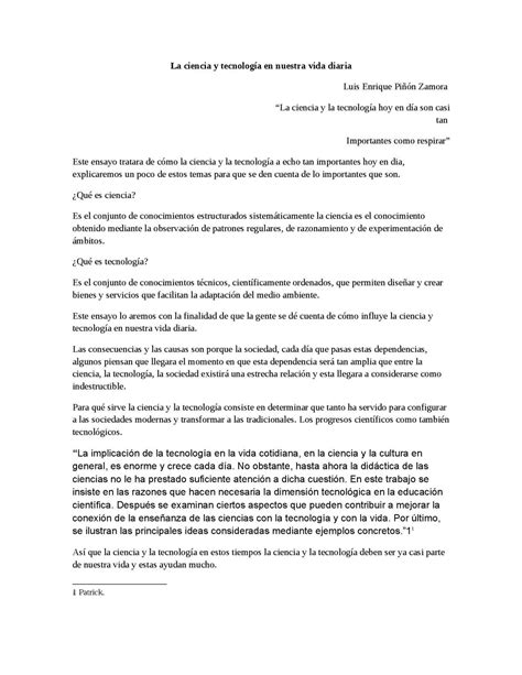 Calaméo Ensayo Escrito Por Luis Enrique Piñon Zamora Ciencia Y