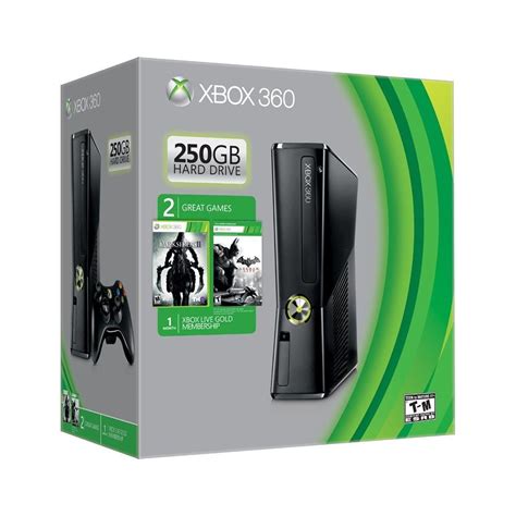 Restored Microsoft Xbox 360 Slim 250gb Wifi Game Console Bundle Black