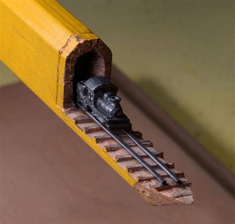 The Tiniest Train Ever Carved Out Of Pencil Lead By Cindy Chinn