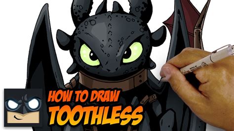 How To Draw Toothless Httyd Sketch Tutorial Youtube