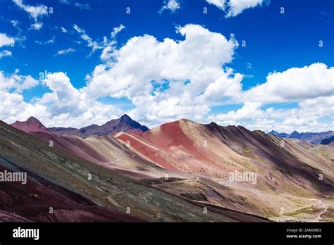 Rainbow Mountains Of Peru Near The City Of Cuzco Peruvian Andes
