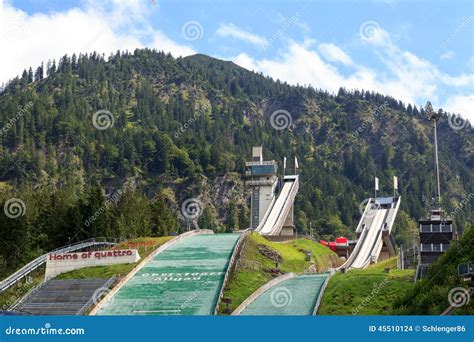 Two Ski Jumping Hills In Oberstdorf Editorial Stock Image Image Of