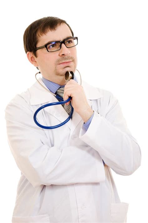 The Doctor Thinks About The Diagnosis Stock Photo Image Of Medical