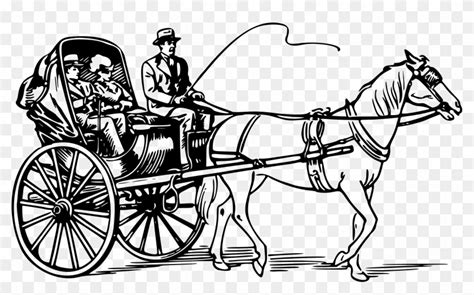 Horse Drawn Carriage Clipart Old Fashioned Horse Cart Drawing Hd Png