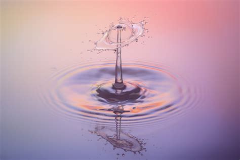 Time Lapse Photo Of Water Drop At The Calm Body Of Water Hd Wallpaper