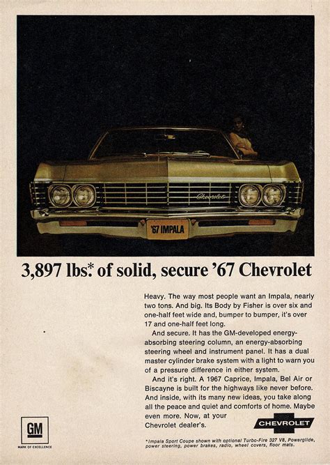 1967 Chevrolet Impala Usa Original Magazine Advertisement In 2021