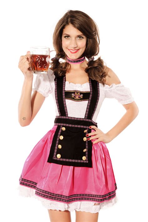 Traditional Bavarian Plaid Dirndl Dress German Oktoberfest Tavern Wench Waitress Beer Maid