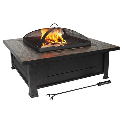 Allen Roth 36 In Black Steel Wood Burning Fire Pit In The Wood