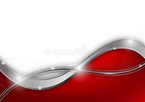 Red And Silver Color Geometric Wave Abstract Background Vector