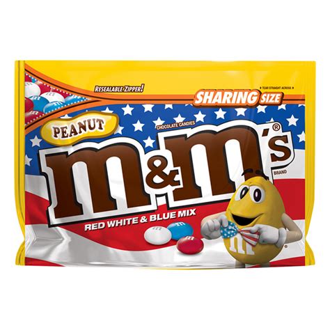 Save On Mandms Peanut Chocolate Candies Red White And Blue Sharing Size
