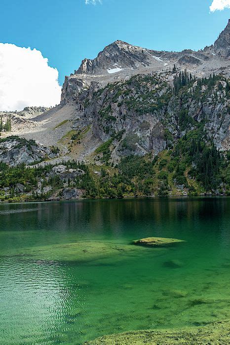 Alpine Lake Alpine Lake And Mountain Peak In The Sawtooth Wilderness