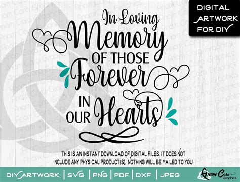 In Loving Memory Of Those Forever In Our Hearts Svg Cut Or Print Art