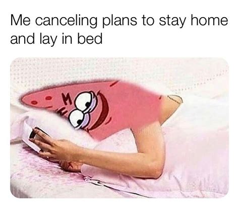Me Canceling Plans To Stay Home And Lay In Bed Funny