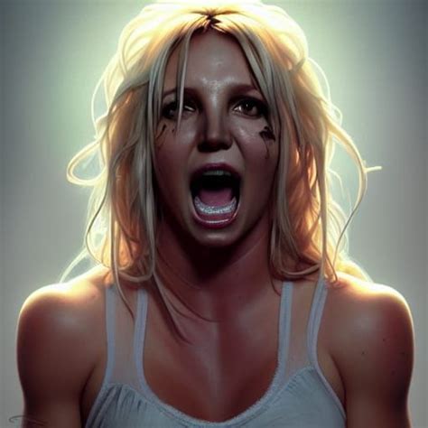 photorealistic britney spears screaming in a horror film r nightcafe