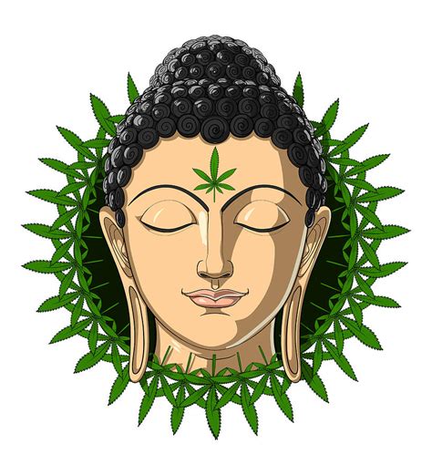 Weed Buddha Digital Art By Nikolay Todorov Pixels