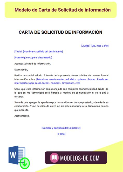 Carta De Solicitud Informacion