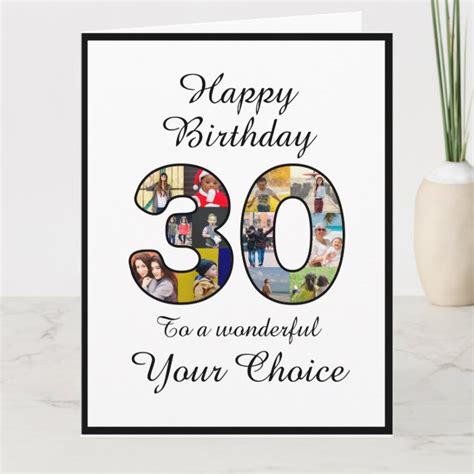 30th Birthday Party Happy 30 Photo Text Template Zazzleca