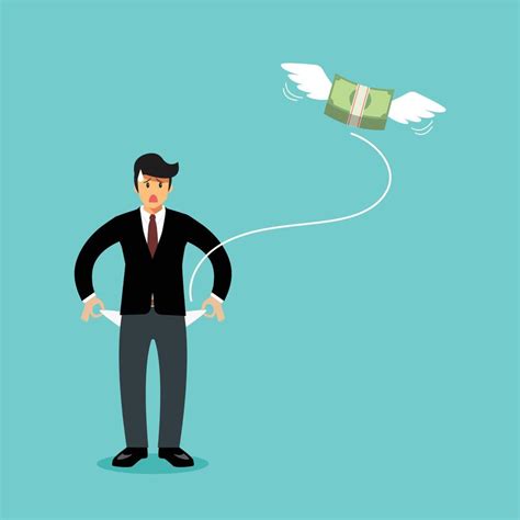 Money Flying Away From Businessmans Pockets 21615365 Vector Art At Vecteezy