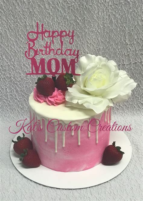 Scroll these kids birthday cakes and cupcakes i to find the perfect recipe. Happy Birthday Mom pink and white drip cake! | Happy ...