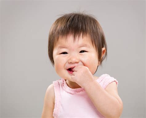 Chinese Baby Girl Finger Suck Mouth Stock Photos Free Royalty Free