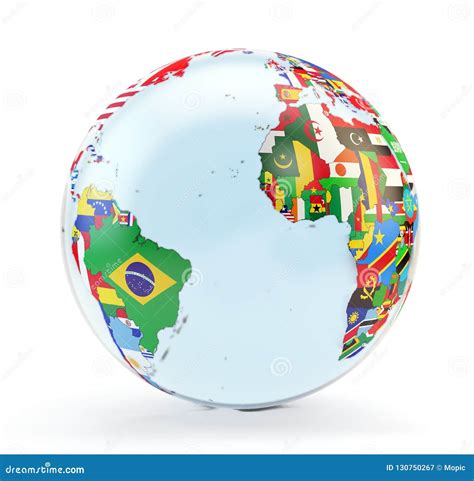 Globe With National Flags Stock Illustration Illustration Of America