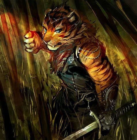 Tiger In The Woods By Cheetahpaws Furry Art Furry Drawing Anthro
