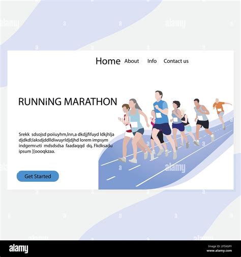 Running Marathon Landing Page Marathon Competition Run Exercise