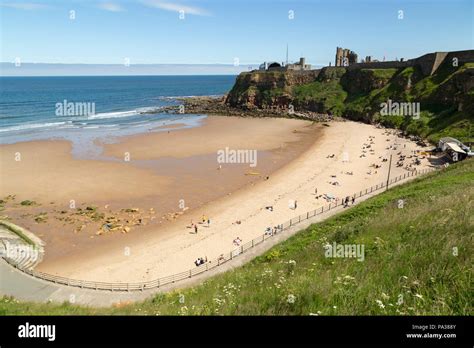 King Edwards Bay At Tynemouth In England Tynemouth Priory And Castle