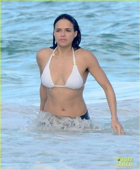 Michelle Rodriguez Shows Off Her Hairy Armpits During An Ocean Swim