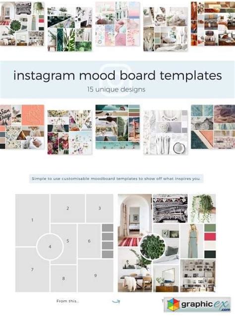 Instagram Mood Board Templates Free Download Vector Stock Image