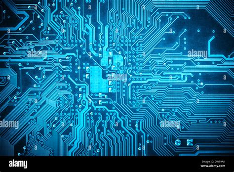 Blue Circuit Board Background Stock Photo Alamy