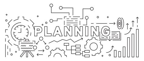 Planning And Business Strategy Concept Line Art Design Black And