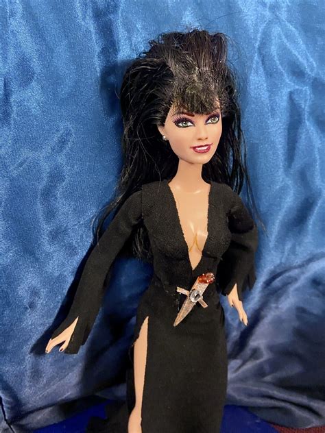 Elvira Mistress Of Dark OOAK Barbie Doll Custom Repaint Handmade