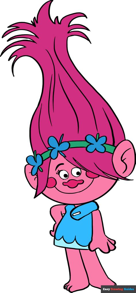 How To Draw Poppy From Trolls Really Easy Drawing Tutorial