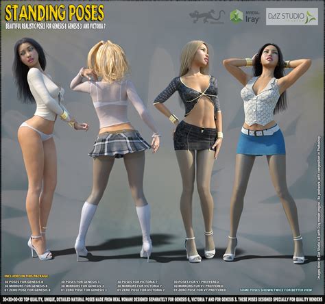 Standing Poses For G8 G3 And V7 3d Figure Assets Hameleon