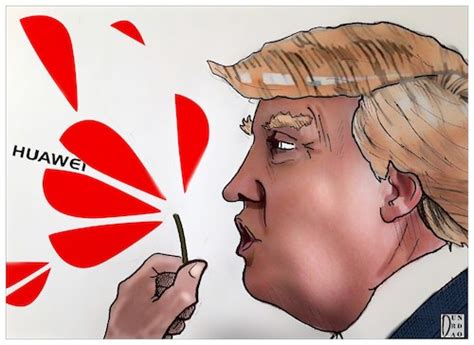 Trump Wants To Ban Huawei By Christi Politics Cartoon Toonpool