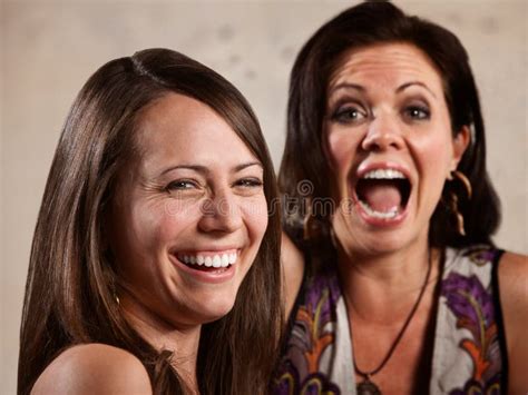 Pair Of Ladies Laughing Stock Photo Image Of Communication 27022938