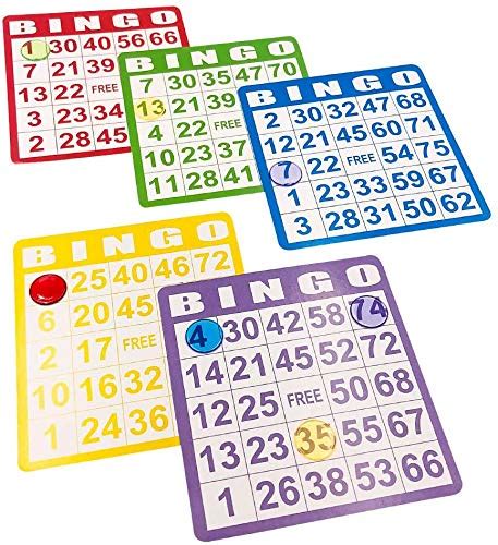 Buy Bingo Game Set With 100 Bingo Cards 1000 Colorful Transparent