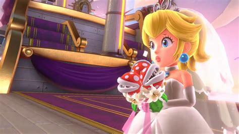 A Closer Look At Peachs Wedding Bouquet In Super Mario Odyssey
