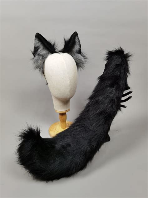 Realistic Wolf Ears And Tail Setwerewolf Ears And Tailblack Wolves