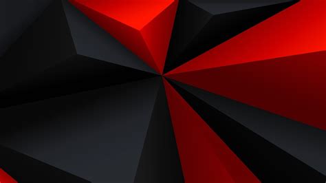 1920x1080 Digital Art Minimalism Low Poly Geometry Triangle Red Black