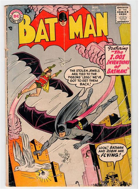 Dc Batman 109 Aug 1957 Vintage Comic Batman Comic Cover Batman