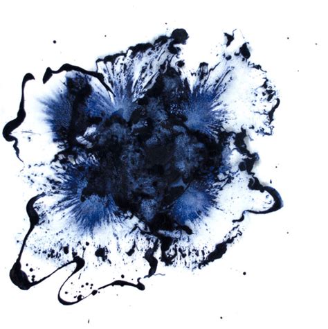 Flower Art Abstract Original Painting Dark Blue Home Decor