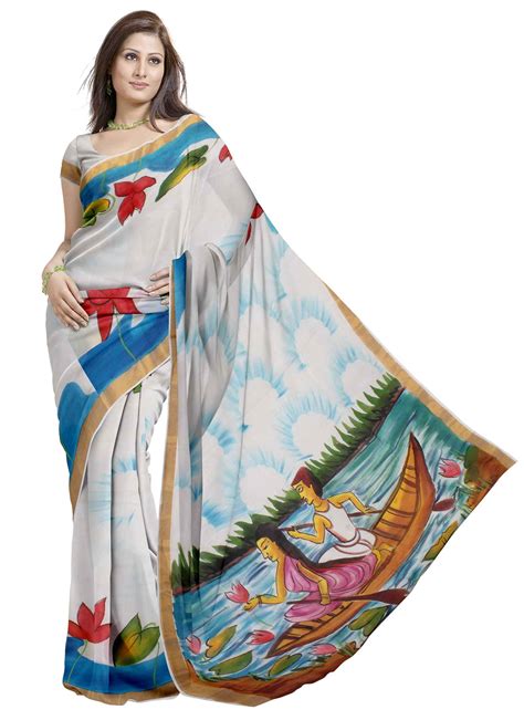 The new price list including cess is given below 100.00. White Boat Design Pallu Hand Painted Kerala Cotton Saree ...