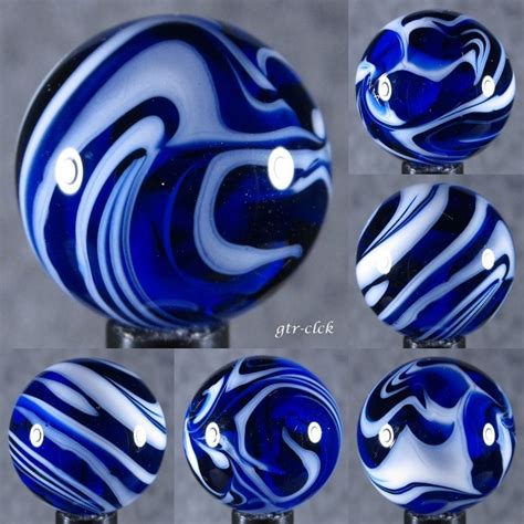 One Beautiful Steve Willis Trans Cobalt Blue Swirl Marble 3 4 0305f Marble Glass