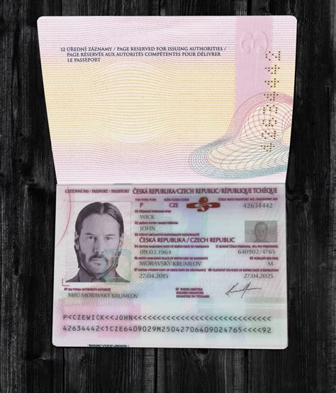 Czechia Republic Passport 2006 Psd Template — Buy Editable Czechia