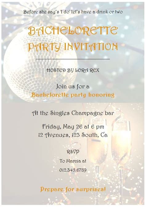 Bachelorette Party Invitation Etsy