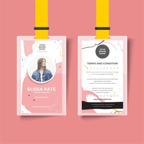 Maybe you would like to learn more about one of these? Free Vector | Cute girl front and back id card template