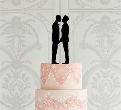 Gay Wedding Cake Topper Same Sex Cake Topper Silhouette Etsy