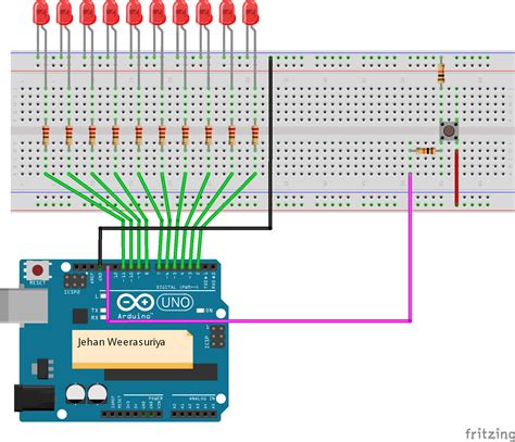 Led Patterns Change Using Push Button Arduino Project Hub